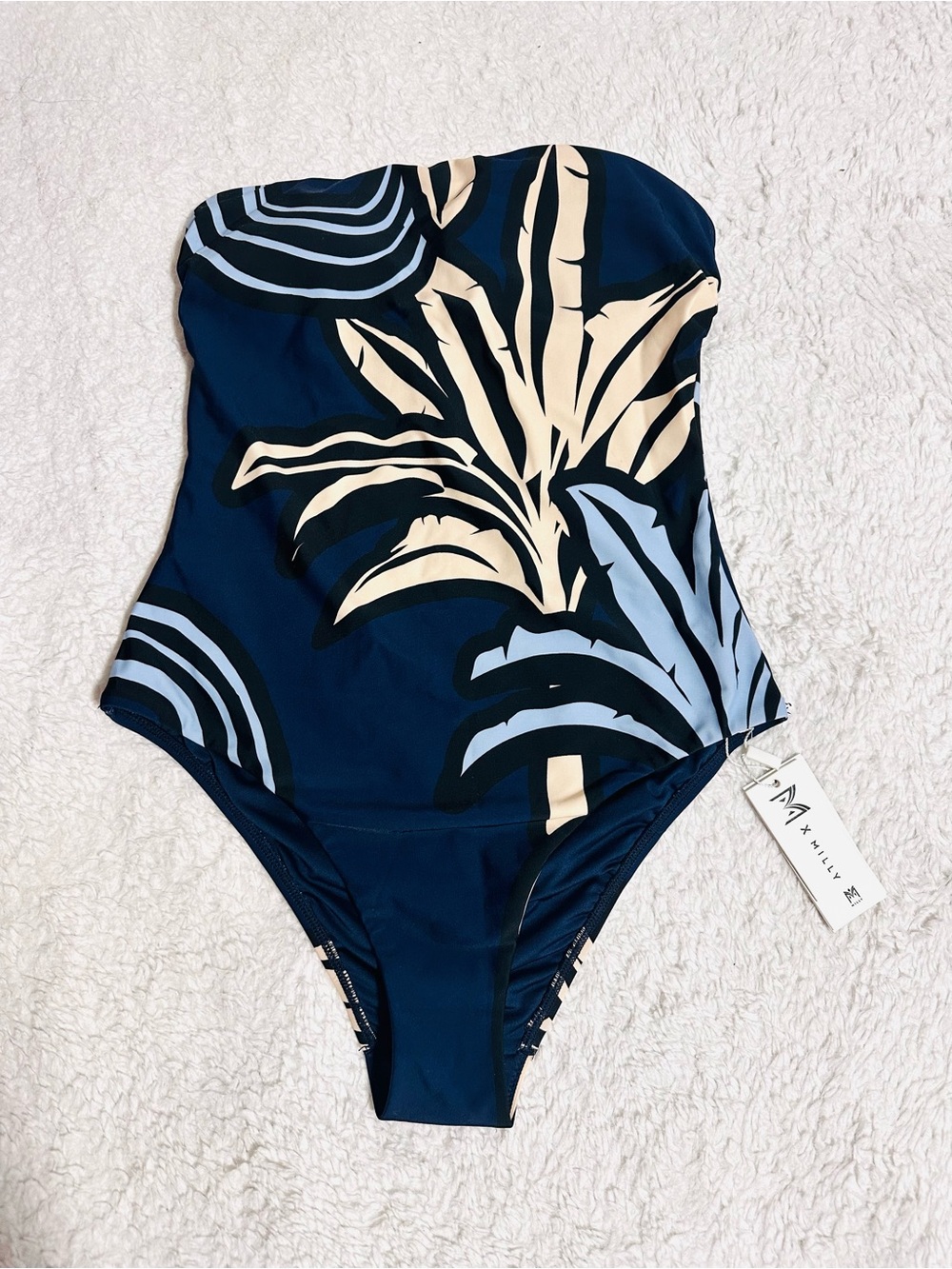 Milly Palm Tree Provence Strapless One piece